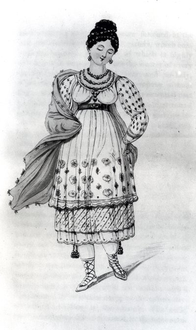 A lady of Lima in her wedding dress by English School